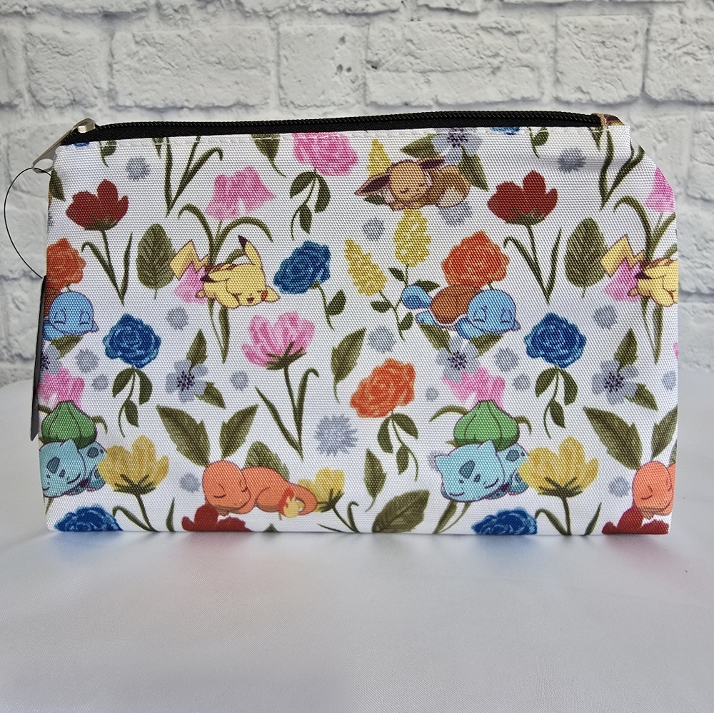 Pokemon Starters Floral Travel Pouch Pokémon Bag Pikachu Eevee Gen 1 Starter New - Picture 11 of 16